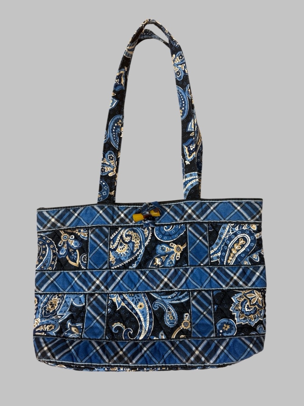 Vera Bradley Retired Windsor Navy Patchwork Paisley Tic Tac Tote